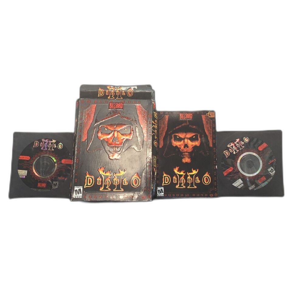 Diablo II 2 PC Game 2000 Blizzard Entertainment Vintage 3 Disc Set